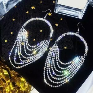 Luxury Big Rhinestone Circle Earrings - perfect Eras Tour accessories